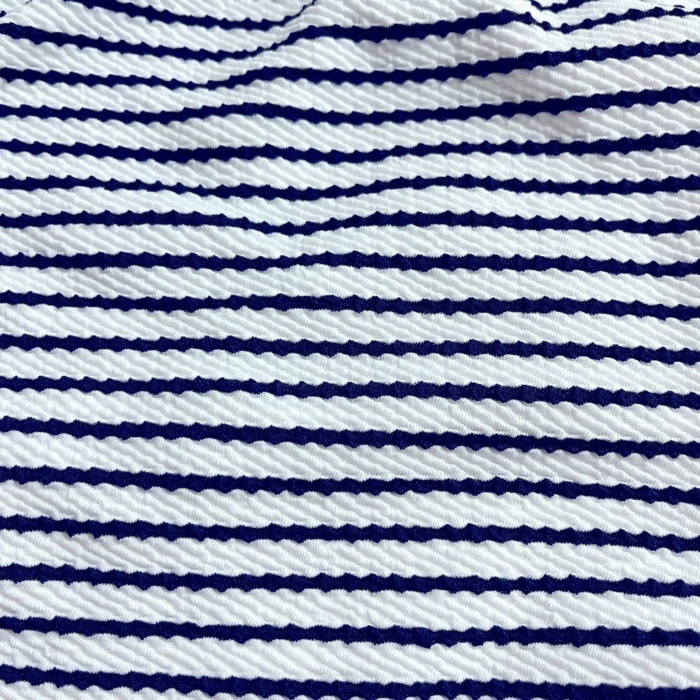 Shade & Shore High Waist Navy Striped Ribbed Bikini Bottom XL High Leg NWT - Picture 7 of 11